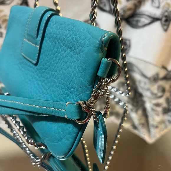 Coach Women’s Leather Buckle Flap Wristlet, Blue - Picture 10 of 16